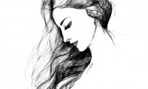 girl with long hair art