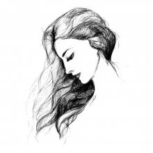 girl with long hair art