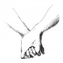 sketch of to hands joined together